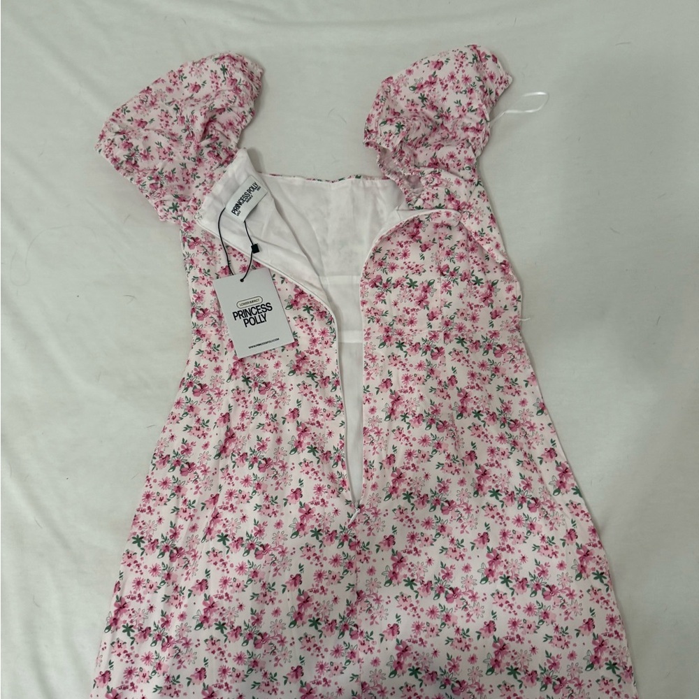 Princess Polly Pink Floral Puff Sleeve Dress